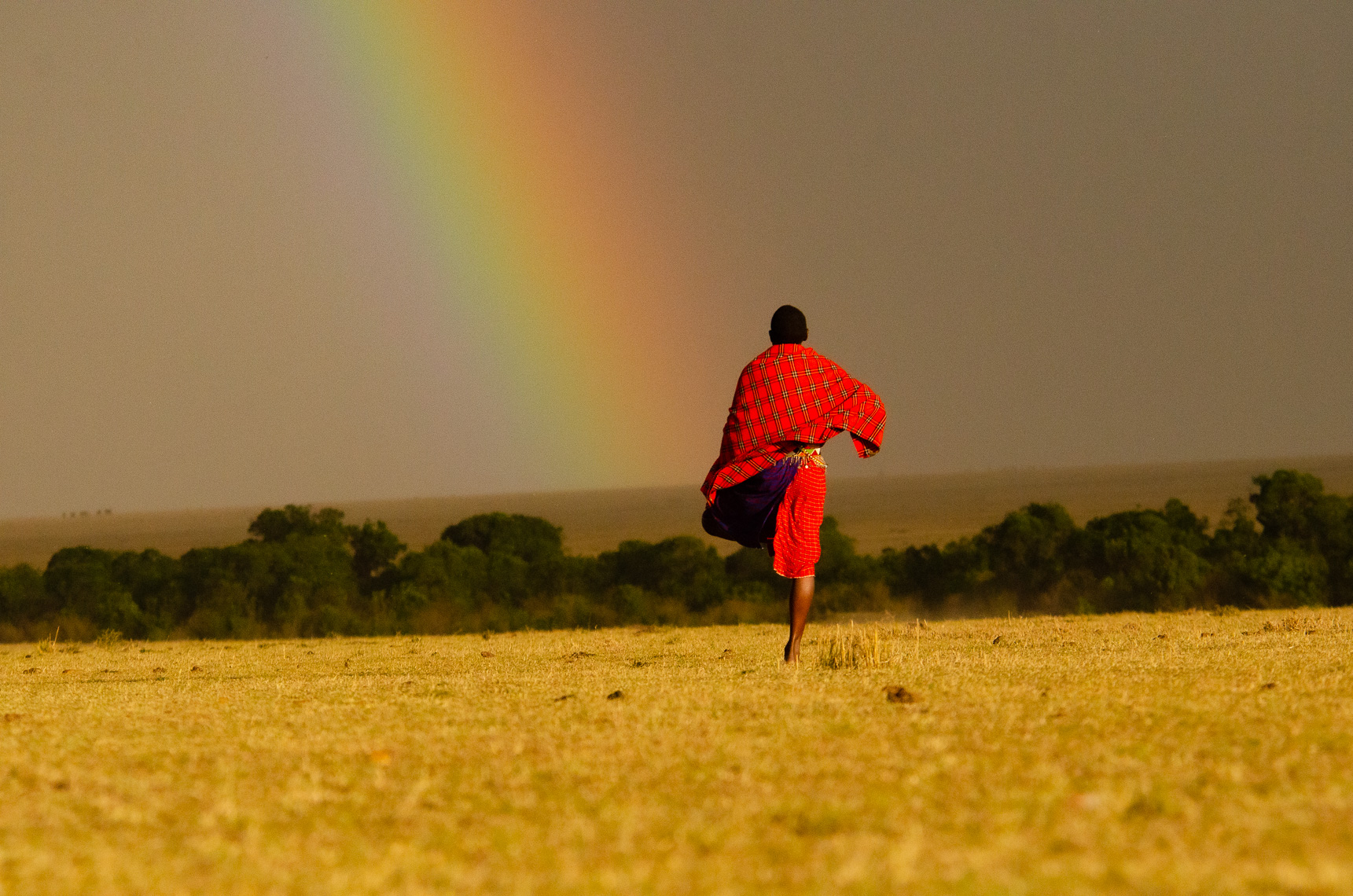 TP_1-43.   A Maasai celebrating a traditional ritual in the Massai Mara- region of Kenya